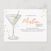 Carte Postale Cocktail Party Retro Typographie Martini (Devant)