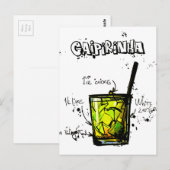 Carte Postale Cocktail Recipe Caipirinia (Devant / Derrière)