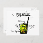 Carte Postale Cocktail Recipe Caipirinia (Devant / Derrière)
