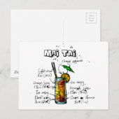 Carte Postale Cocktail Recipe mai Tai (Devant / Derrière)