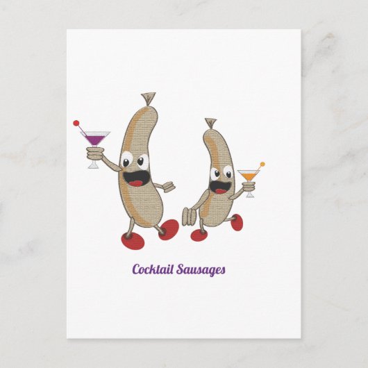 Carte Postale cocktail Saucisses (Devant)