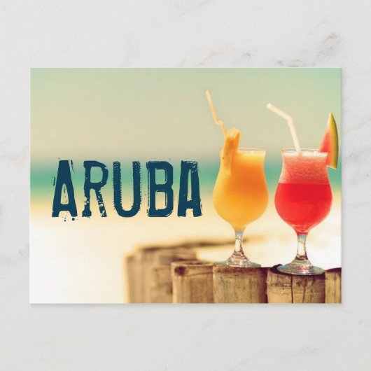 Carte Postale Cocktails Aruba (Devant)