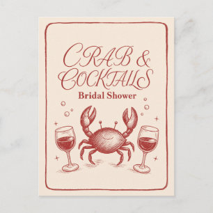 Carte Postale Cocktails de crabe pour la fête de mariage de plag