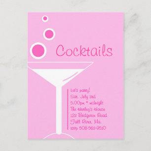 Carte Postale Cocktails Invitation