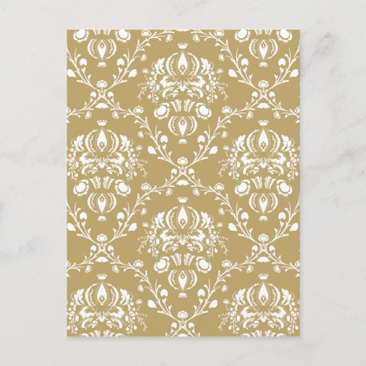 Carte Postale Cocoa and Cream Damask (Devant)