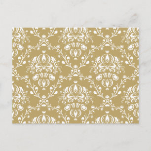 Carte Postale Cocoa and Cream Damask