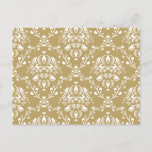 Carte Postale Cocoa and Cream Damask (Devant)