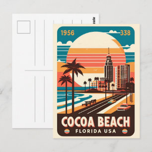 Carte Postale Cocoa Beach City Floride ligne de côte cadeaux