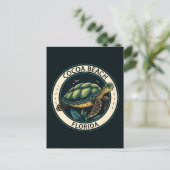 Carte Postale Cocoa Beach Florida Turtle Badge (Debout devant)