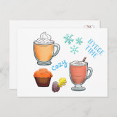 Carte Postale Cocoa Café Cosy Hygtime hiver Temps (Devant / Derrière)