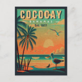 Carte Postale CocoCay Bahamas Retro Seagull Souvenir 1950 (Devant)