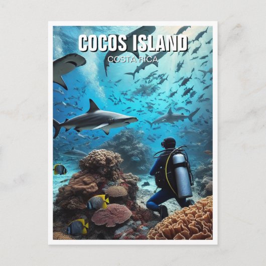Carte Postale Cocos Island Scuba Diver (Devant)