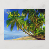 Carte Postale Cocotier Palm Tree Sandy Tropical Island Beach (Devant)