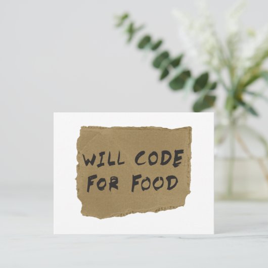 Carte Postale Code Alimentaire (Debout devant)