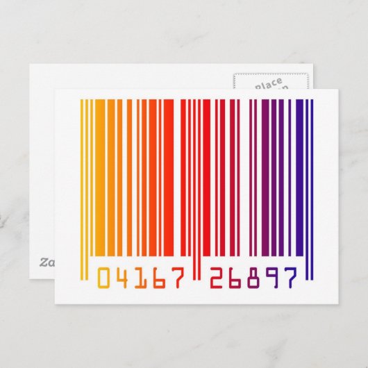 Carte Postale Code barre arc-en-ciel moderne (Devant / Derrière)
