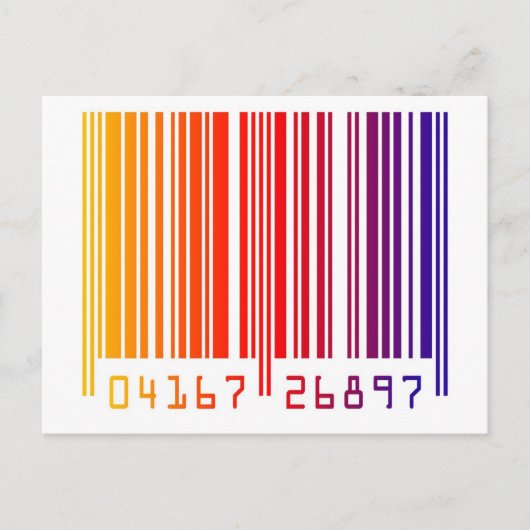 Carte Postale Code barre arc-en-ciel moderne (Devant)