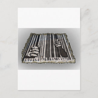 CARTE POSTALE CODE BARRE DE PRISON