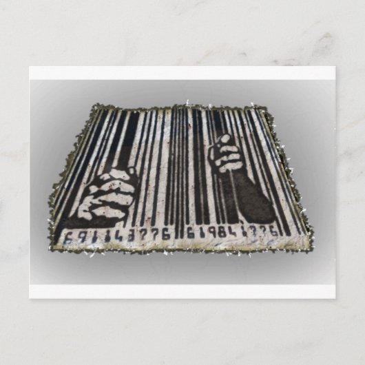CARTE POSTALE CODE BARRE DE PRISON (Devant)