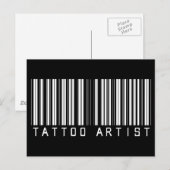 Carte Postale Code barre de tatouage Artiste (Devant / Derrière)