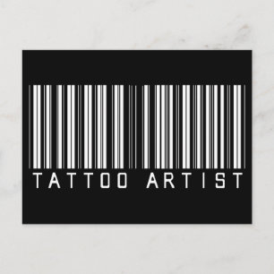 Carte Postale Code barre de tatouage Artiste