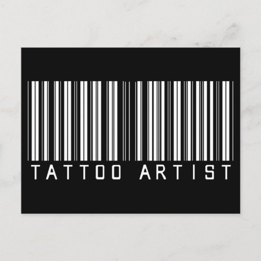 Carte Postale Code barre de tatouage Artiste (Devant)