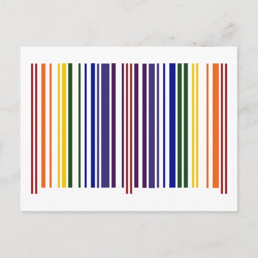 Carte Postale Code barre double arc-en-ciel (Devant)