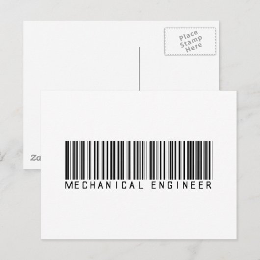 Carte Postale Code barre du mécanicien (Devant / Derrière)