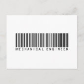 Carte Postale Code barre du mécanicien (Devant)