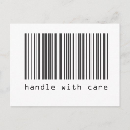 Carte Postale Code barre - Handle avec soin (Devant)