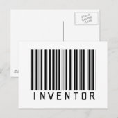 Carte Postale Code barre inventeur (Devant / Derrière)