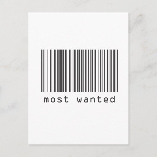 Carte Postale Code barre - Le plus Recherché (Devant)