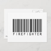 Carte Postale Code barre pompier (Devant / Derrière)