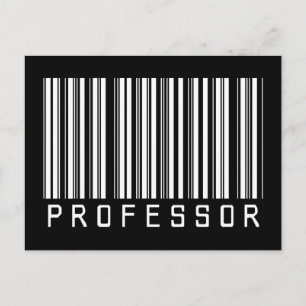 Carte Postale Code barre professeur