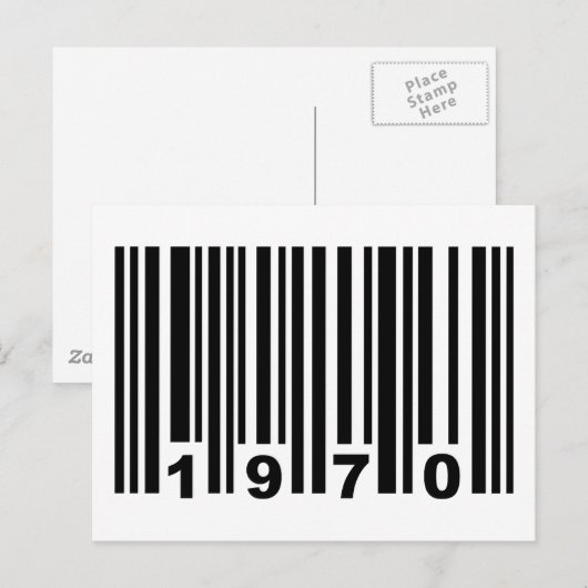 Carte Postale Code-barres 1970 (Devant / Derrière)