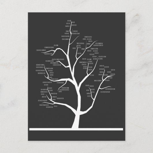 Carte Postale Code binaire de l'enseignant en informatique Arbre (Devant)