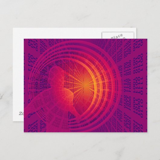 Carte Postale Code binaire sur le thème de la technologie (Devant / Derrière)