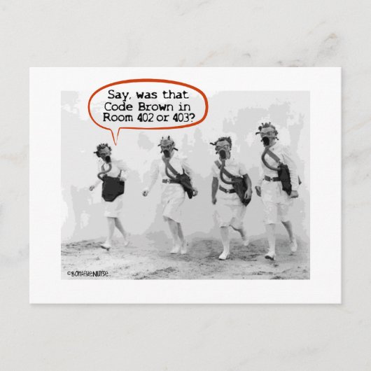 Carte Postale Code Brown pour les infirmières (Devant)