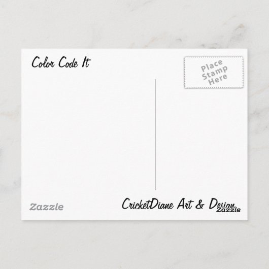 Carte Postale Code de couleur Code informatique Identificateurs  (Dos)