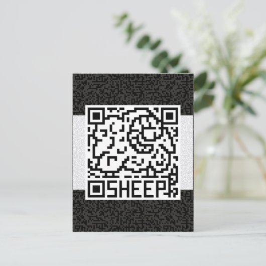 Carte Postale Code de QR les moutons (Debout devant)