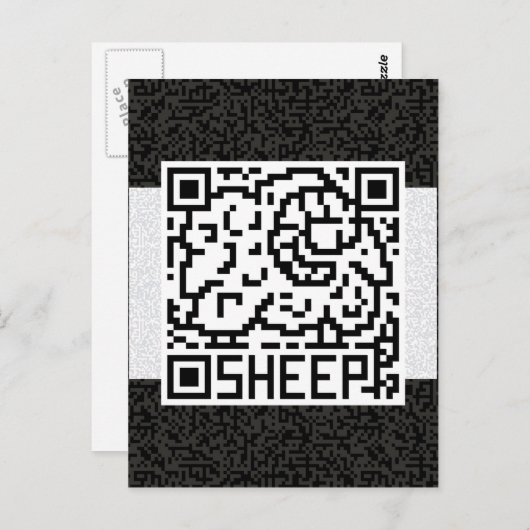 Carte Postale Code de QR les moutons (Devant / Derrière)
