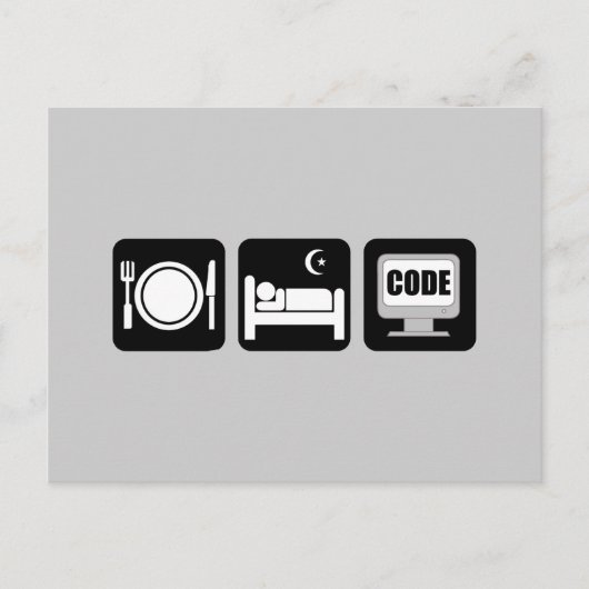 Carte Postale code de sommeil (Devant)