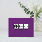 Carte Postale code de sommeil manger Nerd (Debout devant)
