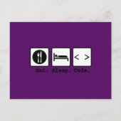 Carte Postale code de sommeil manger Nerd (Devant)