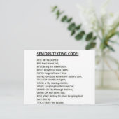 Carte Postale Code de textage pour seniors (Debout devant)