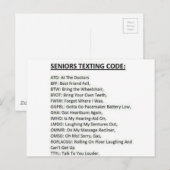 Carte Postale Code de textage pour seniors (Devant / Derrière)