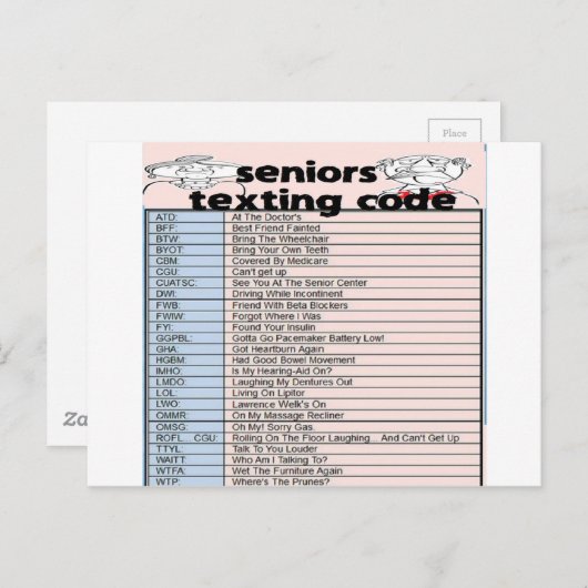 Carte Postale Code de texture supérieur (Devant / Derrière)