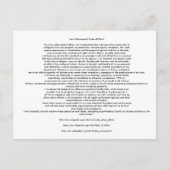 CARTE POSTALE CODE D'ÉTHIQUE DE L'APPLICATION DE LA LOI (Devant)