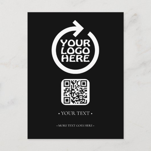 Carte Postale Code et logo QR de votre entreprise (Devant)