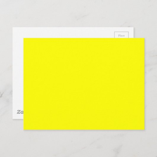 Carte Postale Code hexadécimal jaune néon FFFF01 (Devant / Derrière)