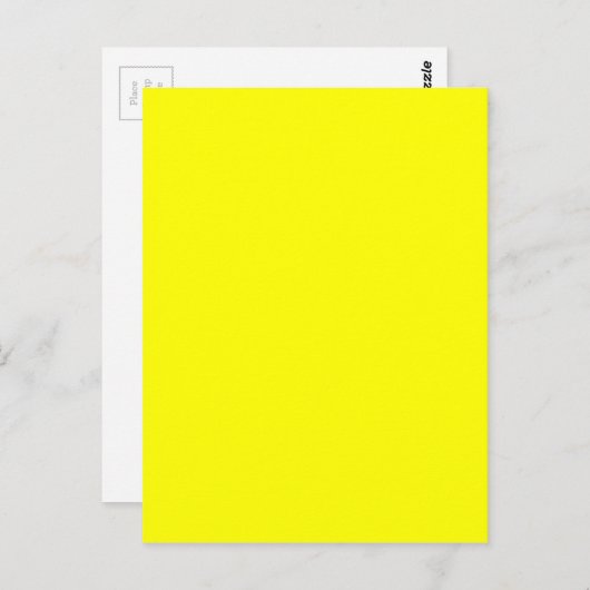 Carte Postale Code hexadécimal jaune néon FFFF01 (Devant / Derrière)